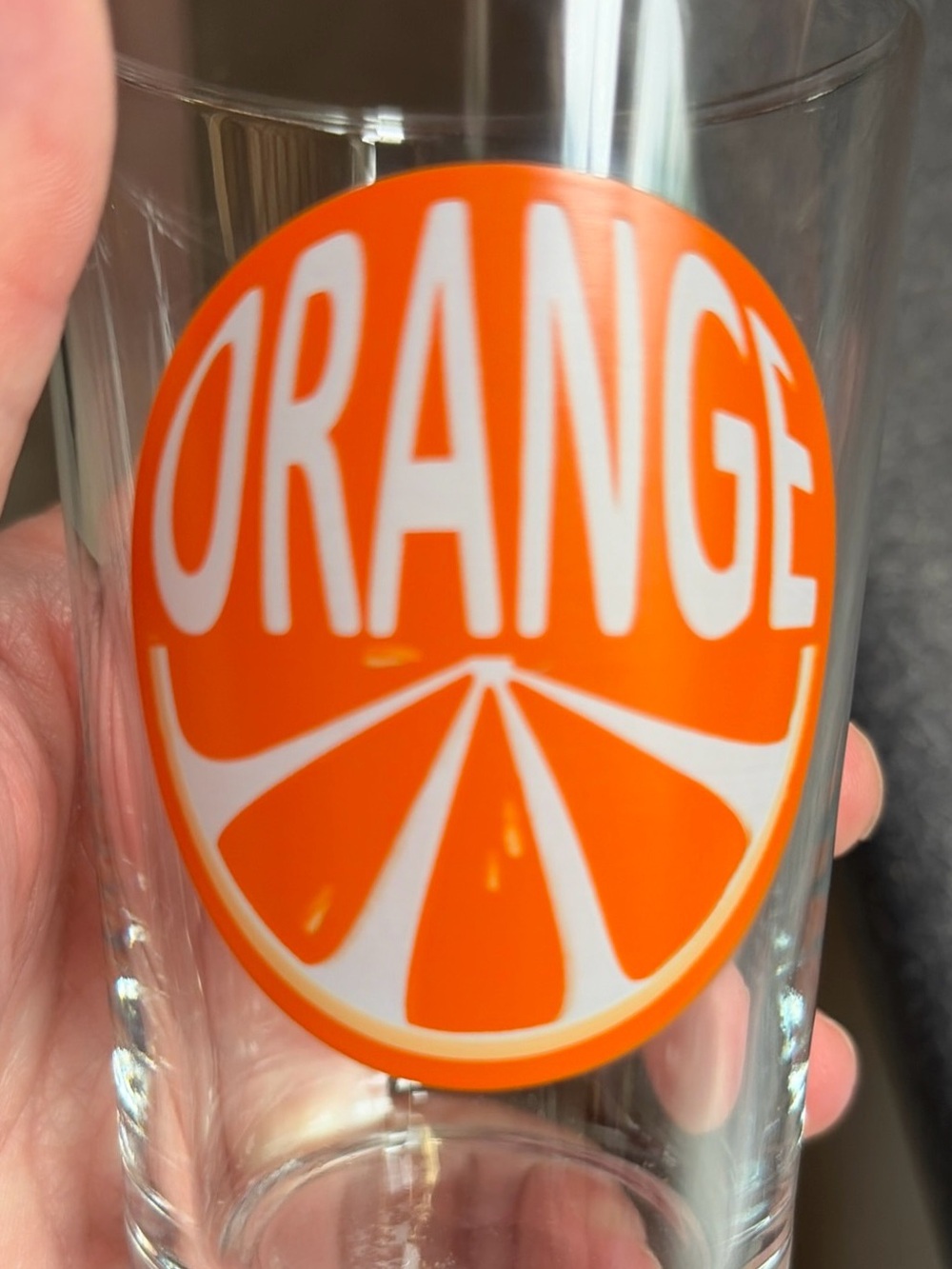 Retro Vintage 1970’s Clear Glass 6oz Tumbler with Orange Graphic - Set of 4 - Picture 3 of 6